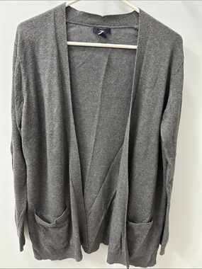 GAP Charcoal Open-Front Pocket Cardigan